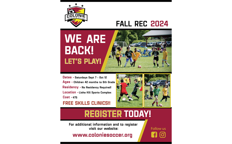 2024 Fall Rec Soccer Registration Now Open!